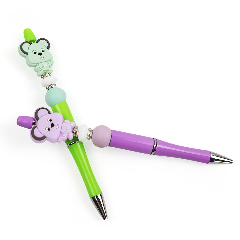 Wholesale 10PCS DIY Handmade Cartoon Mouse Silicone Bead Pen